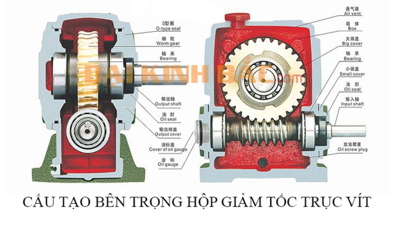 CẤU TẠO HỘP TRỤC VÍT BÁNH VÍT